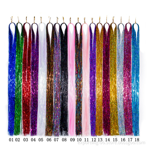 Sparkle Hair Tinsel glitter Bling jumbo Secoration For Synthetic Hair Extension Glitter Rainbow Hair Accessories
